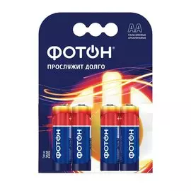 батарейка (аа, алкалиновая, 4шт) фотон 22445