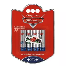 батарейка (аа, алкалиновая, 4шт) фотон "тачки"+наклейка 22852