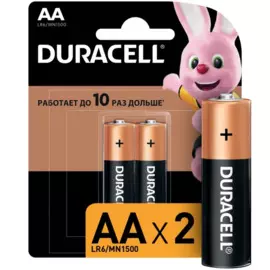 батарейка алкалиновая аа 2шт. duracell basic cn