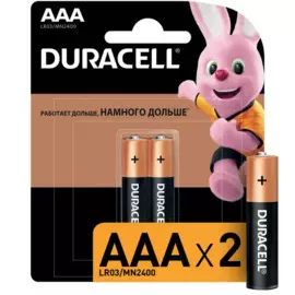 батарейка алкалиновая ааа 2шт. duracell basic cn