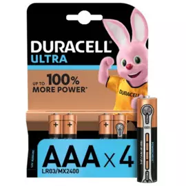 батарейка алкалиновая ааа 4шт. duracell ultra power