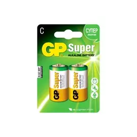 Батарейка средняя C алкалиновая GP Super Alkaline, 2шт