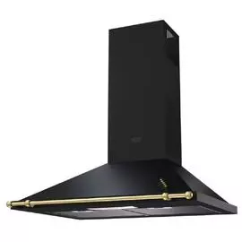 BETTY 600 black/gold push button с рейлингом вытяжка кухонная
