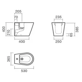 биде напольное sanitana glam s10066834900000