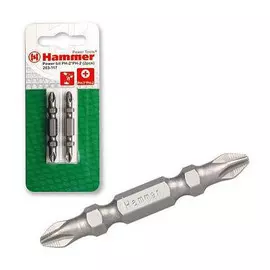Бита PH2-PH2 50мм PB двусторонняя (2шт) Hammer Flex 203-117