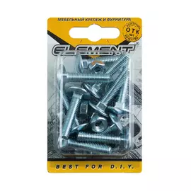 Болт мебельный DIN603 оцинк. 6х30 с гайкой (10 шт) Стройбат