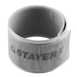 Браслет STAYER "MASTER" светоотражающий, самофиксирующийся, серый