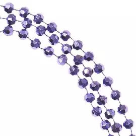 Бусы- гирлянда для новогодней ели ГРАНЕНЫЕ фиолетовый 2м пластик 65651