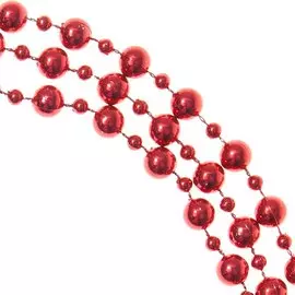 Бусы новогодние СКАЗКА 2м красный, пластик 65659