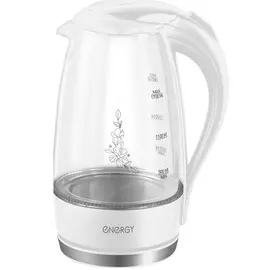 чайник электрический (стекло 1,7л, 2,2квт белый) energy e-262