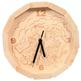 часы кварцевые в форме бочки в парилке для бани и сауны 27*8 см банные штучки