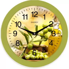 часы настенные кварцевые energy ес-100 оливки 009473