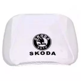 Чехлы на подголовник белые SKODA (2шт)