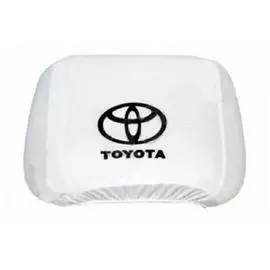 Чехлы на подголовник белые TOYOTA (2шт)