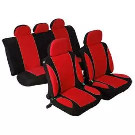 Чехлы унив. AZARD Велюр Sky Jet, 11 пр., карман, 6 молний /красный/