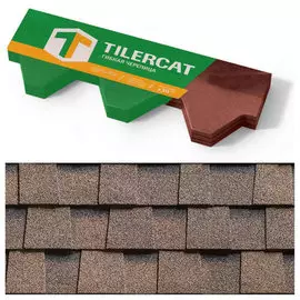 Черепица гибкая TILERCAT Квадро, Коричневый /2кв.м/