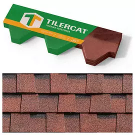Черепица гибкая TILERCAT Квадро, Красный /2кв.м/