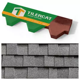 Черепица гибкая TILERCAT Квадро, Серый /2кв.м/