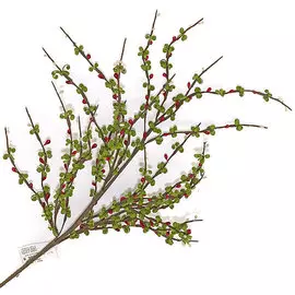 Цветок искусственный Ветка с салатовыми завитушками h=67см