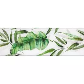 декор glass tropic b 25x75 зеленый (большой лист) 48363