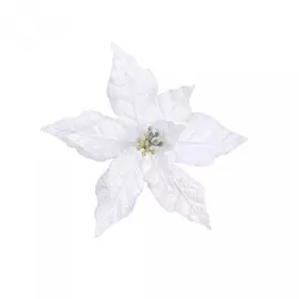 декор-клипса цветок рождественский 18*20см house of seasons белый 84342