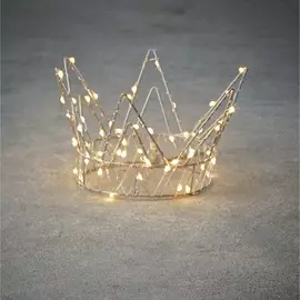 декор корона 10*18см luca lighting серебро 60ламп б/о с таймером теплый белый свет 84881