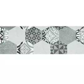 декор portis hexagons серый 25x75 50633