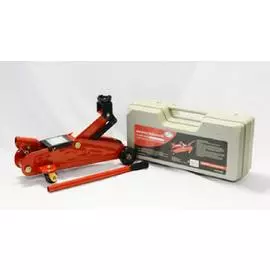 Домкрат 3т подкатной, кейс "AUTOVIRAZH" (красный)(подъем135-390 мм )