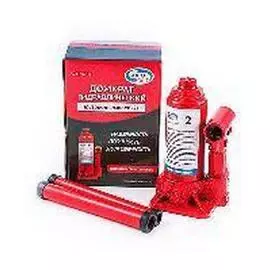 Домкрат 4т гидравл. в коробке 2-х штоковый "AUTOVIRAZH" (красный)подъем 150-322мм