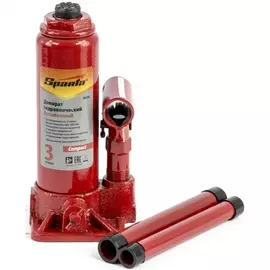 домкрат гидравлический бутылочный, 3т, h подъема 180-320мм, compact// sparta 50332