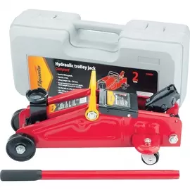 Домкрат гидравлический подкатный, 2 т, h подъема 140295 мм, в пласт. кейсе, compact SPARTA 510084