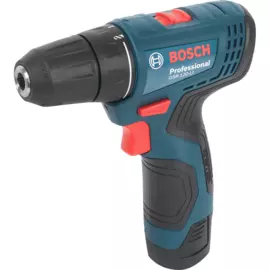 дрель аккумуляторная bosch gsr 120 li, 12в, 30нм, 2а/ч li-lon, 10мм, 0,8кг, 2 акк, кейс, 06019g8020