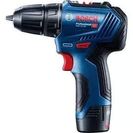 дрель-шуруповерт аккумуляторная bosch gsr 12v-30 professional, 2а/ч (2 акб+кейс) 06019g9020