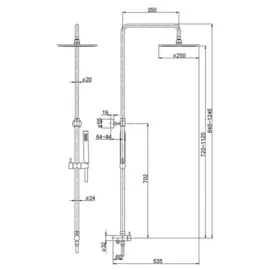 душевая стойка paini rst4 50cr191art2p3