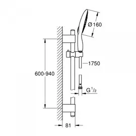 душевой гарнитур grohe power&amp;soul 27750000