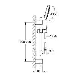 душевой гарнитур grohe power&amp;soul cosmopolitan 27746000