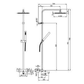 душевой комплект paini cox с термостатом 78cr687th