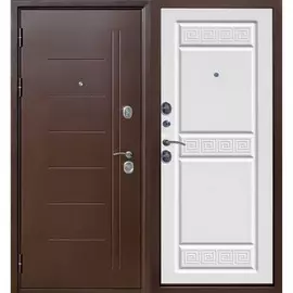 дверь входная 10 см троя медный антик белый ясень (960мм) левая 2050х960 левая,