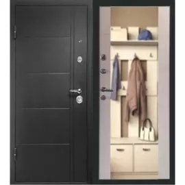 дверь входная эверест зеркало 2050х860мм левая, дуб беленый