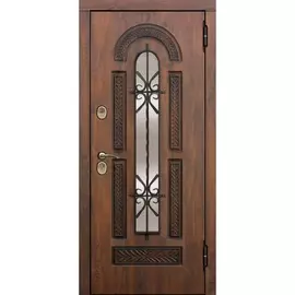 дверь входная vikont 2050х960мм правая, грецкий орех