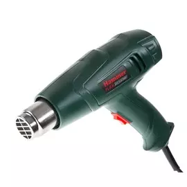 Фен технический HAMMERFLEX HG2000LE, 2000Вт, 300-500л/мин, 350/600 град, насадки, тепл. Защита 3782