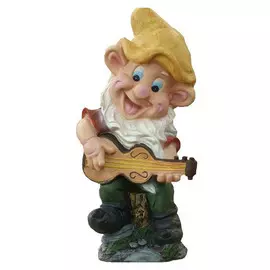 Фигура садовая Гном с гитарой сидячий