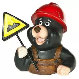 Фигура садовая КРОТ С ИНСТРУМЕНТОМ 18см, 15см полирезина 64699