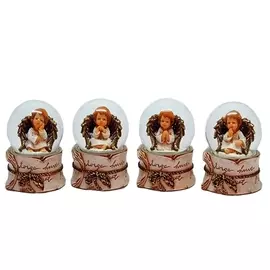 Фигурка декоративная в стеклянном шаре Ангел 7*7*9см mix 565616