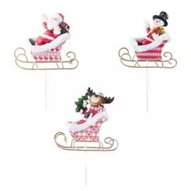 Фигурка на штекере Санта/Снеговик/Лось 8см mix KXY12B6513