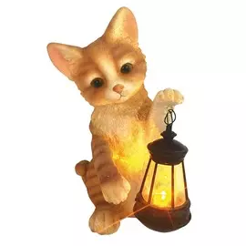 фигурка садовая чудесный сад 543 "котенок с фонарем" h18см, полирезина