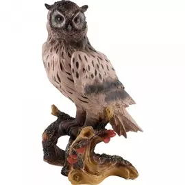 фигурка садовая сова на коряге, h32см