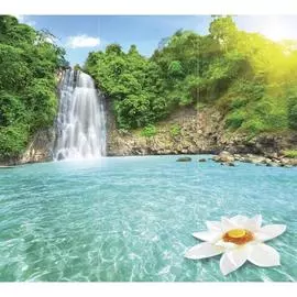 фотообои fbrush flizetto matrix водопад и лотос 300х270см м-2321382