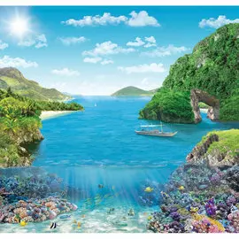 Фотообои Коралловый риф Х5 Премиум 204*194см /6 листов/