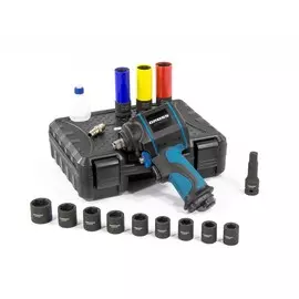 гайковёрт пневматический ударный g985k2, 1/2", 610нм 9000 об/мин, с набором 17 предметов. gross 5744